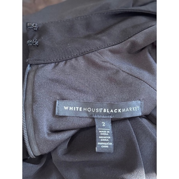 WHBM Women's Black Keyhole Mock Neck Long Sleeve Midi Dress Size 2 - Picture 6 of 8